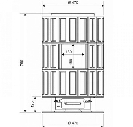 Печь VANIER низкая, серый (Supra)_1 Печь VANIER низкая, серый (Supra)_1
