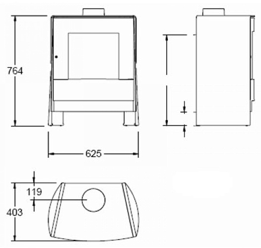 Чугунная печь C33, эмаль, коричневая (Efel/Nestor Martin)_1 Чугунная печь C33, эмаль, коричневая (Efel/Nestor Martin)_1