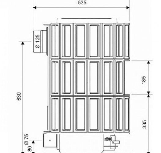 Печь VANIER низкая, коричневый (Supra)_2 Печь VANIER низкая, коричневый (Supra)_2