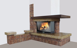 Облицовка Corallo sx с банкетой (EdilKamin)